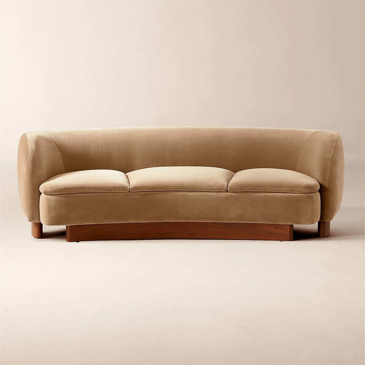 Muir 90" Camel Velvet Curved Sofa